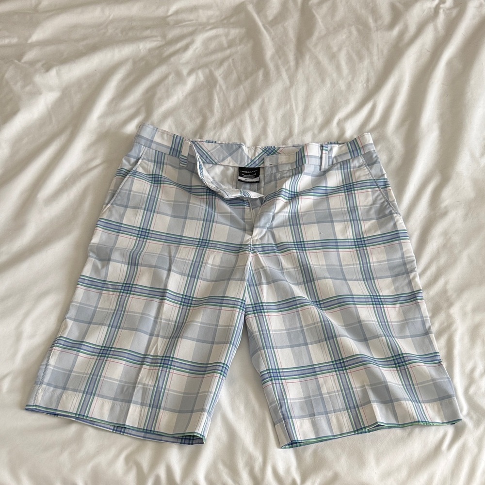 Nike Golf Dri-FIT Plaid Shorts - Blue, White, Green